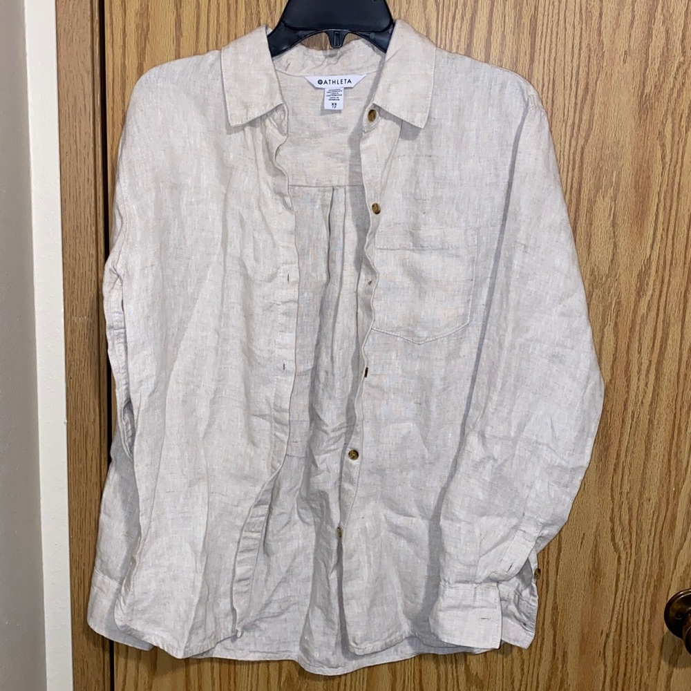 Athleta Retreat Linen Top XS - Picture 2 of 6